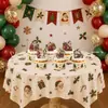 Banner de cumpleaños vintage europeo y americano transfronterizo, campana retro, banner de fiesta de Santa Claus, decoraciones para toppers de pastel