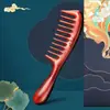 Pente de madeira de ébano natural Tan Mujiang dentes largos dentes largos anti-ondulação eletricidade estática casa senhoras cabelo comprido queda de cabelo masculino