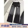 Jeans Masculino Verão 2025 Tendência Estilo Hong Kong Carta Personalizada Hip-Hop Ins Moda High Street Tendência Cool Calças Compridas