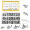 Caja Transfronteriza M2-M6 Tornillos de Cabeza Avellanada Hexagonal de Acero Inoxidable 304, Tuercas, Arandelas Planas con Juego Combinado de Llaves