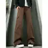 Pantalones de Chándal Rectos de Color Sólido con Pliegues para Hombre, Estilo High Street Americano, Primavera y Otoño, Pantalones Casuales Versátiles Sueltos tipo Workwear para Pareja, Marca de Moda