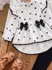 2026 ropa para niños transfronteriza otoño nueva moda vestido de camisa larga con lazo y conjunto de leggings para niñas