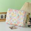 Bolsa de cosméticos de flores com pintura a óleo transfronteiriça Bolsa de armazenamento portátil de alto valor de beleza em estilo nacional Bolsa de higiene portátil de grande capacidade