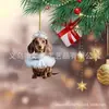 Nuevo adorno plano de perro lindo acrílico transfronterizo para coche, accesorio de mochila, decoración del hogar