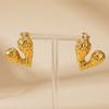 Pendientes de diseño de alto nivel con amor irregular, nuevos de Europa y Estados Unidos, de acero de titanio chapado en oro, de moda, sencillos, de nicho, joyería
