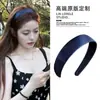 Diadema Hecha a Mano de Satén Azul Marino Estilo Retro Americano de Blogger Accesorio para el Cabello Diadema Ancha para Chicas Universitarias Pinza para el Cabello para Mujeres