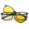 Gafas de Prescripción de Moda TR para Hombres y Mujeres, Gafas de Sol Polarizadas con Clip Magnético de Metal para Lentes Intercambiables, Set de Gafas para Conducir
