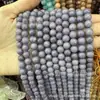 Serie Morada Piedra Natural Cuentas Redondas Amatista Soñadora Cuentas Sueltas Ágata de Vidrio Morado Sintético K9Diy Accesorios para Joyería