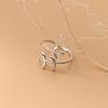 Nalan plata s925 hojas brillantes anillo abierto estilo coreano hojas simples elegantes pulsera de verano J9408