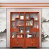 Vitrina de Madera Maciza Estilo Chino, Estante para Almacenamiento de Té, Adorno de Partición de Madera de Olmo, Vitrina y Almacenamiento para Sala de Té de Oficina