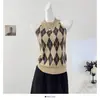 Camisola de Cuello Halter Diseño Retro Americano para Mujer Otoño 2026 Nuevo Top Ajustado Versátil sin Mangas