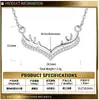 Collar con Colgante de Moda Estilo Coreano y Japonés para Viajero, Microincrustado con Moissanita, Diseño de Ciervo, Cadena para Clavícula, Joyería de Plata S925 al por Mayor