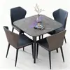 Mesa de Comedor Italiana Uso Doméstico Mesa Cuadrada de Roca Mesa Redonda para Apartamento Pequeño Una Mesa Cuatro Sillas Recepción Casual Negociación Comercial Estilo Étnico