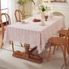 Toalha de Mesa Decorativa Popular para Casa Transfronteiriça Imitação de Algodão e Linho Toalha para Mesa de Café Quadrada Bordada com Recortes Venda por Atacado Dropshipping