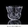 Xícara de chá pequena de vidro resistente ao calor, xícara de chá transparente de cristal estilo japonês espessada para uso doméstico, xícara para degustação de chá com padrão martelado, conjunto de chá kung fu pessoal
