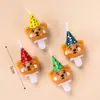 Vela de Cumpleaños Popular de Dibujos Animados Popular Sombrero de Fiesta de Nube Oso Donut Cara Sonriente Decoración de Pastel para Niños