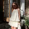 Conjunto de vestido halter de Tencel estilo francés suave FCB para mujer, atuendo casual elegante de dos piezas para el verano 2026