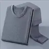 Conjunto de Ropa Interior Térmica de Algodón 100% Puro Otoño Capa Base para Hombre Cuello Redondo Delgado Camisa Térmica de Algodón para Otoño e Invierno