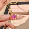 Colar Pingente Fuegos de Artifício Vermelhos Chineses Corte Zircônia Pedra de Lítio Roxa Diamante de Alto Carbono Brincos de Diamante Rosa Conjunto de Anéis de Pedra Preciosa Colorida para Mulheres