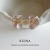 Pendientes de Pétalos Azules Frescos Difuminados, Pendientes Deslumbrantes Estilo Francés para Primavera y Verano, Elegantes y Lujosos Accesorios para Orejas, Nuevo Modelo 2026