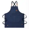 Delantal de Lona de Algodón y Poliéster para Comercio Exterior Transfronterizo con Logo Personalizable, Delantales al por Mayor para Peluquería y Ropa de Trabajo para Hostelería