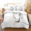 Ropa de cama estampada de animales caballo 3D de tres piezas transfronteriza Amazon Europa y Estados Unidos comercio exterior venta caliente a mapa