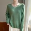 Explosiones Transfronterizas Cachemira Seda de Morera Ligera Blusa de Punto para Mujer Cuello en V Estilo Perezoso Nuevo Suéter de Cachemira Suéter
