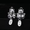 Oro Xizang Plata Xizang Gato de la suerte Aleación Colgante Elefante de la riqueza Retro Imitación plata Venta al por mayor Pulsera Collar Accesorios de ropa