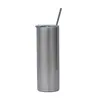 Copo Térmico de Aço Inoxidável Criativo e Simples Cor Pura Copo Reto com Canudo com Logo Impresso Vácuo de Camada Dupla Copo de Água para Carro
