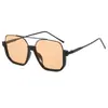Óculos de sol retrô de meia armação com ponte dupla, estilo minimalista de alta qualidade, com proteção UV, para homens e mulheres, de design transfronteiriço