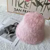 Sombrero de pescador de pelo de conejo para mujer, sombrero de cubo de otoño e invierno, circunferencia de cabeza grande, felpa, sensación de alta gama, cara pequeña, sombrero de cubo blanco, para mujer