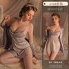 Lencería divertida, sexy, sin espalda, con tirantes, pijama de seda helada, pura tentación, caliente, sin pasión, 6728