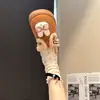 Touca de Tecido Fofa de Coelho de Desenho Animado Forrada com Pelúcia, Chinelos de Algodão, Roupa Externa Feminina Outono Inverno 2026 Novo Estilo, Sola Grossa, Sapatos Peludos para Pessoas Preguiçosas