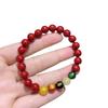 Arena de Cristal de Cinabrio Mezclada con Pulseras de Fortuna Quíntuple, Pulseras Simples, Exquisitas y Versátiles para Hombres y Mujeres