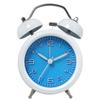 Reloj despertador de campana metálica, Reloj creativo para estudiantes, Reloj de escritorio de cuarzo luminoso con letras en relieve de 3 pulgadas