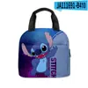 Bolsa de almuerzo con estampado de dibujos animados de Stitch transfronteriza para estudiantes de primaria y secundaria, lonchera térmica, bolso de mano, bolsa de comida para niños