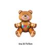 Natal Novo Brown abraçando urso balão 3D sentado dos desenhos animados urso decoração de festa de aniversário balão de folha de alumínio