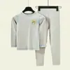 Ropa interior térmica antibacterial para niños 100% algodón, ropa de estar de algodón puro grado A, conjunto unisex de capa base para otoño e invierno (arriba y abajo)