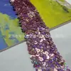 Tocado de baile elástico de cinco filas de lentejuelas coloridas hecho a medida, accesorio de disfraz de rendimiento de baile DIY hecho a mano, encaje de lentejuelas