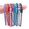 Cadena de Cuentas Redondas Pintadas de Colores Transfronteriza, Cadena con Colgante Guka, Cadena de Cuentas Onduladas, Cadena para Llavero DIY de Color Caramelo, 2.4 mm de Grosor