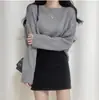 Falda de lana para mujer para otoño e invierno, minifalda negra de cintura alta, nuevo modelo 2026, falda de línea A adelgazante, moderna