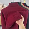 Suéter de lana para hombre, cuello alto, nuevo estilo de invierno, casual de alta gama, engrosado para abrigar, color liso, prenda base de punto