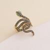 Explosiones Transfronterizas Cobre Micro-incrustado Zircón Anillo de Serpiente para Mujer Personalidad Joyería de Lujo Ligero Elegante Joyería de Moda R067
