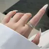 Anillo surcoreano exquisito de microincrustación de circonita, temperamento elegante, cobre con microincrustación de circonita, galvanizado con oro real, Super Brillante