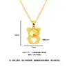 Colar com pingente de urso em ouro de areia vietnamita, um design delicado e único para mulheres, apresentando uma corrente de favo de mel CNC para a clavícula e um pingente de urso de desenho animado