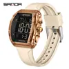 Popular Reloj Electrónico Sanda con Forma de Barril y Pantalla Única, Despertador Impermeable, Reloj de Pulsera para Estudiantes, Reloj Multifuncional con Esfera Grande, Dropshipping