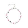 Versión coreana de pulsera de corazón de cristal literario Mori chapada en plata para mujer Pulsera de corazón de circonita de diamante joyería simple al por mayor