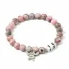 Pulsera de Acero Inoxidable con Puntadas Negras Mate Rosa Rayas Cebra Europea y Americana Transfronteriza, Pulsera Digital de Cumpleaños con Tarjeta