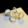 Aretes de Piedra Ojo de Gato Plata Imitación, Aretes Largos con Borla de Estilo Coreano Femenino, Aretes de Cristal Simples y Únicos