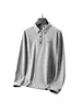 Jxy Rongde Jie Henry Cuello Camisa Polo Manga Larga Casual Camisa Polo de Manga Larga para Hombre Estilo Americano Marca de Moda Camisa Polo Manga Larga